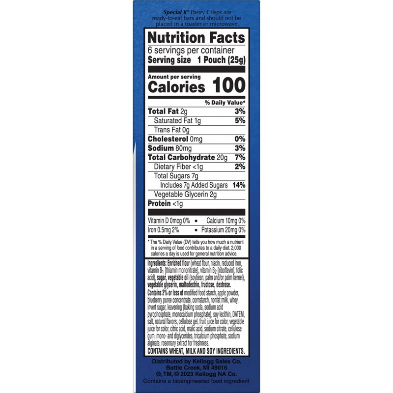 Special K Bar Pastry Crisps, 100 Calorie Snacks, Breakfast Bars,