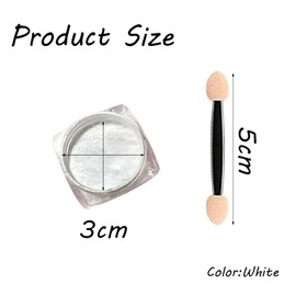 White Pearl Chrome Nail Powder, Glazed Donut Pearl Chrome Nail Powder with 1Pcs Sponge Stick Nail for Nails Nail Art Manicure Decoration