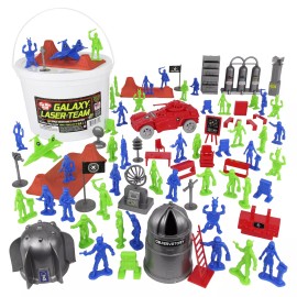 BMC Toys TimMee Processed Plastic GALAXY LASER TEAM Tim Mee SciFi Space Bucket Playset US