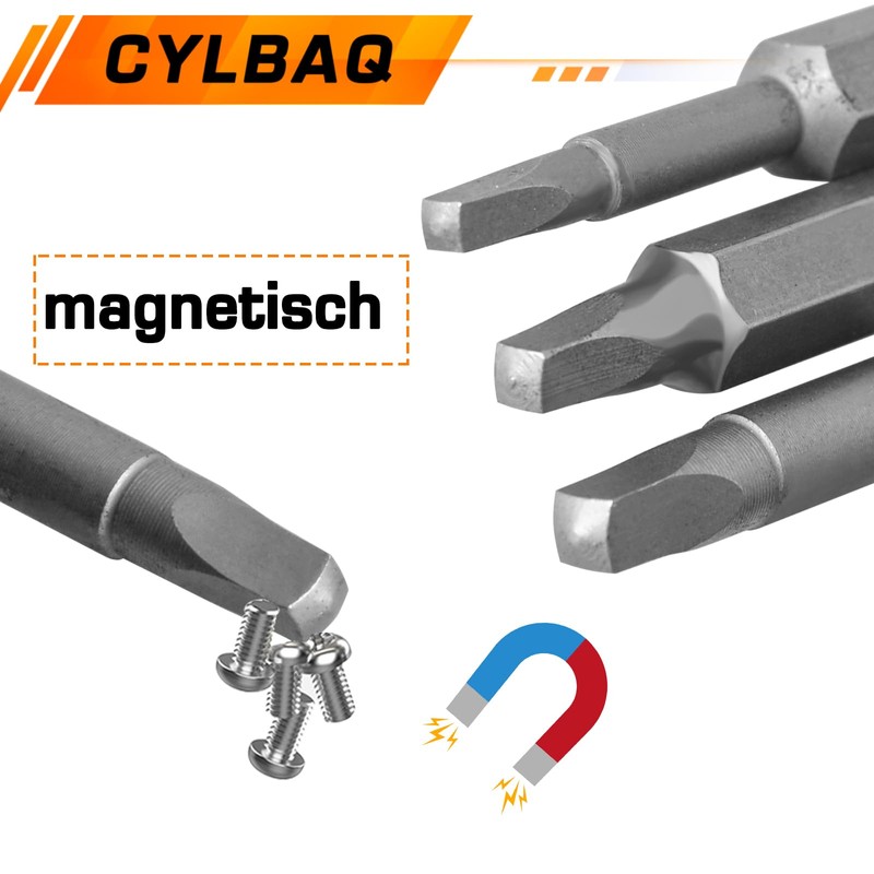 CYLBAQ Set of 12 Triangle Screwdriver Bits 50 mm Hex