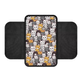 Car Center Console Cushion Pad, Cute Cats Universal Dust-Proof Car Armrest Cover Pad, Comfortable Auto Armrest Cover Protector, Durable Car Automotive Interior Fit for Most Vehicles, SUVs