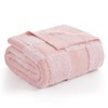 Snuggle Sac Checkered Pink Throw Blanket,Fluffy Faux Fur Knitted with