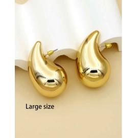 Unbranded Earrings Women 18K Plated Size Large 50X30- Trending-not heavy at all!