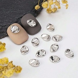 trekko Nail Parts Metal Parts Nail Studs Nuance Nail Parts (Silver)