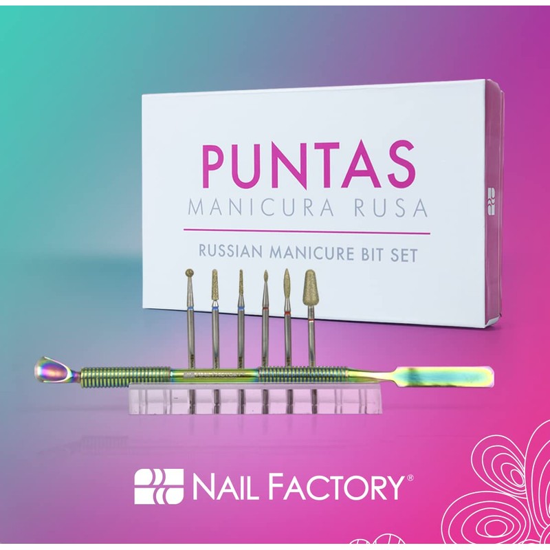 NAIL FACTORY - KIT PUNTAS MANICURE RUSO PARA PULIDORA, TALADRO,