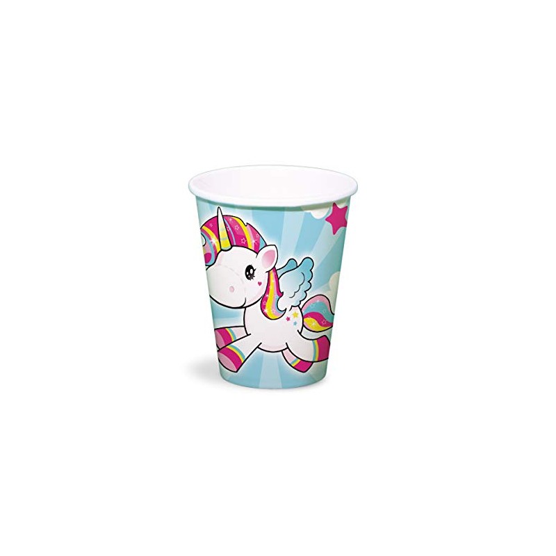 Bicchieri unicorno 250 ml - 8 pezzi