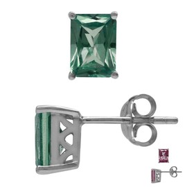 Silvershake 7X5mm Octagon Shape Simulated Color Change Alexandrite 925 Sterling Silver Stud Post Earrings