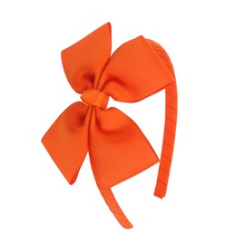 MEEDEE Orange Grosgrain Bow Headband, 1 PCs, for Girls Toddlers Kids Party Decoration Cosplay Costume Hair Accessory, Handmade Hair Band