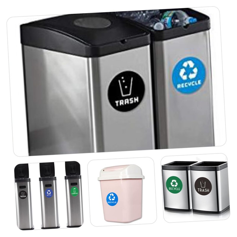 EXCEART Recycling Bin Stickers 12pcs Garbage Sorting Stickers Label Stickers