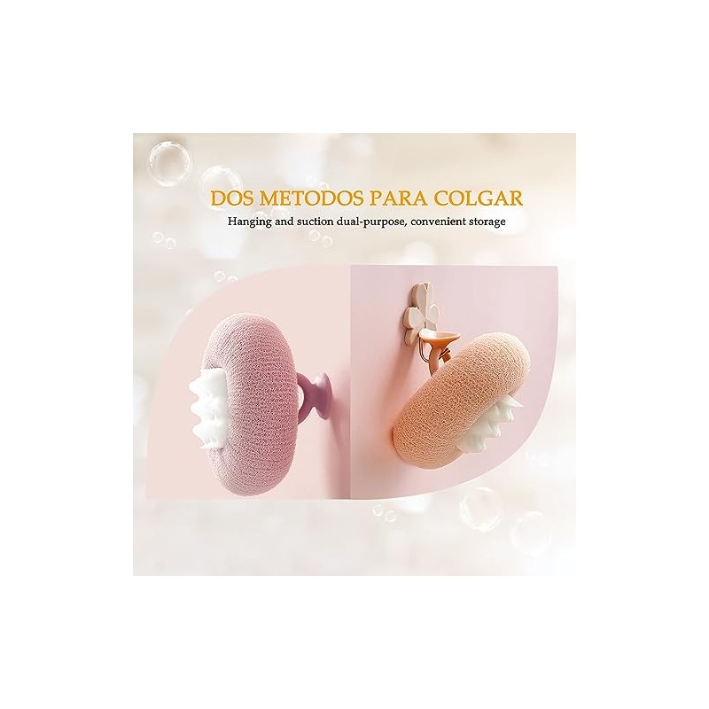 4 Piezas Esponja para Baño, Limpieza Profunda, Exfoliante Corporal Esponja