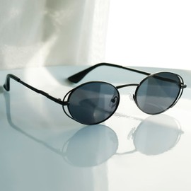 TIANYESY unisex sunglasses for men and women oval frame sunglasses - 90s retro style Perfect for Outdoor Fun