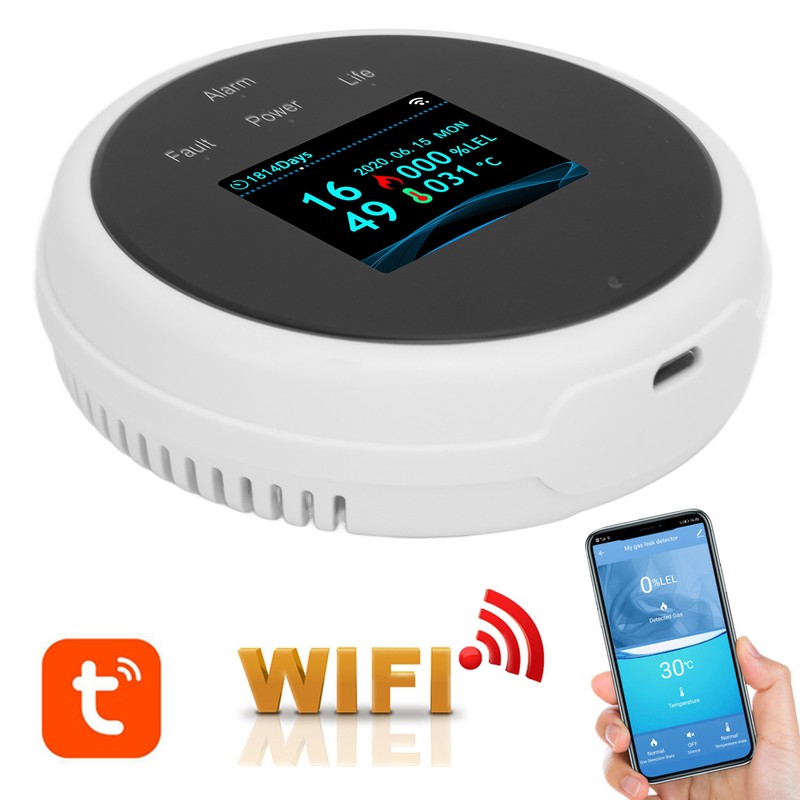 WiFi Combustible Gas Alarm Methane Natural Gas Leakage Detector Sound