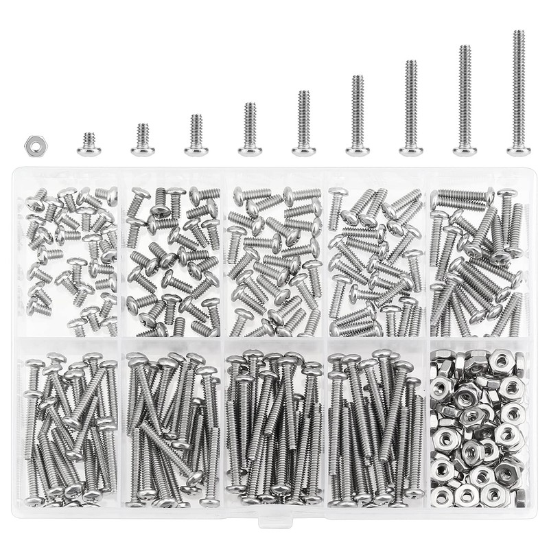 HELIFOUNER 240 Pieces #4-40 Phillips Pan Head Machine Screws Nuts