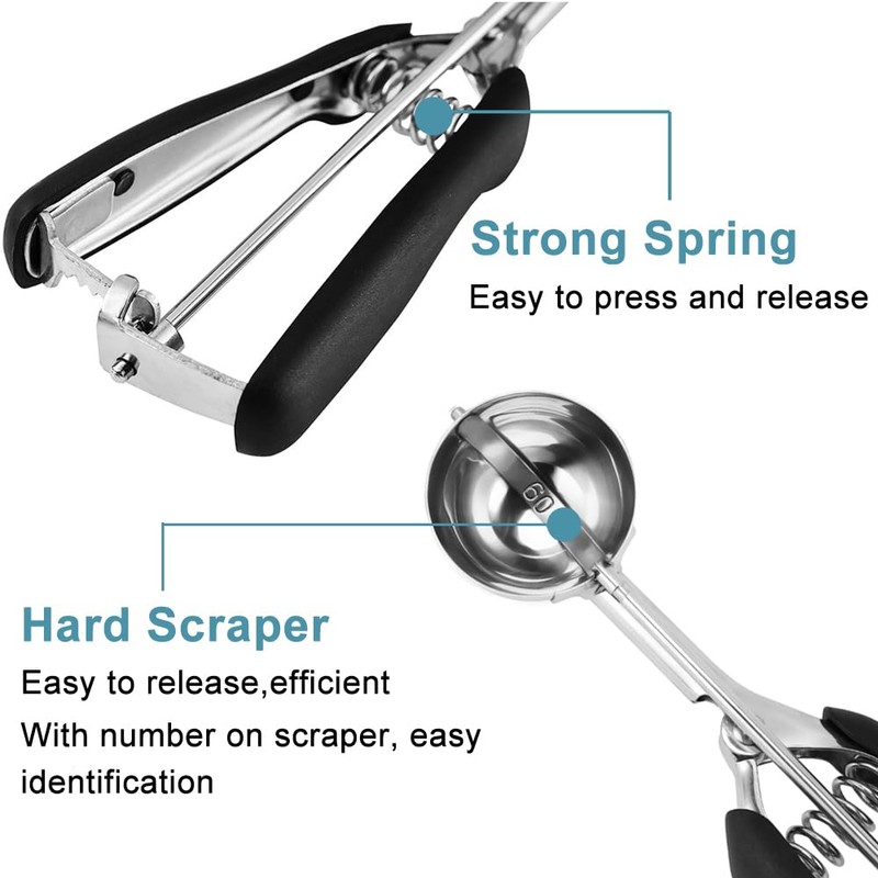 HOMURE H Cookie Scoop Set, Include 1 Tbsp/2 Tbsp/3 Tbsp,