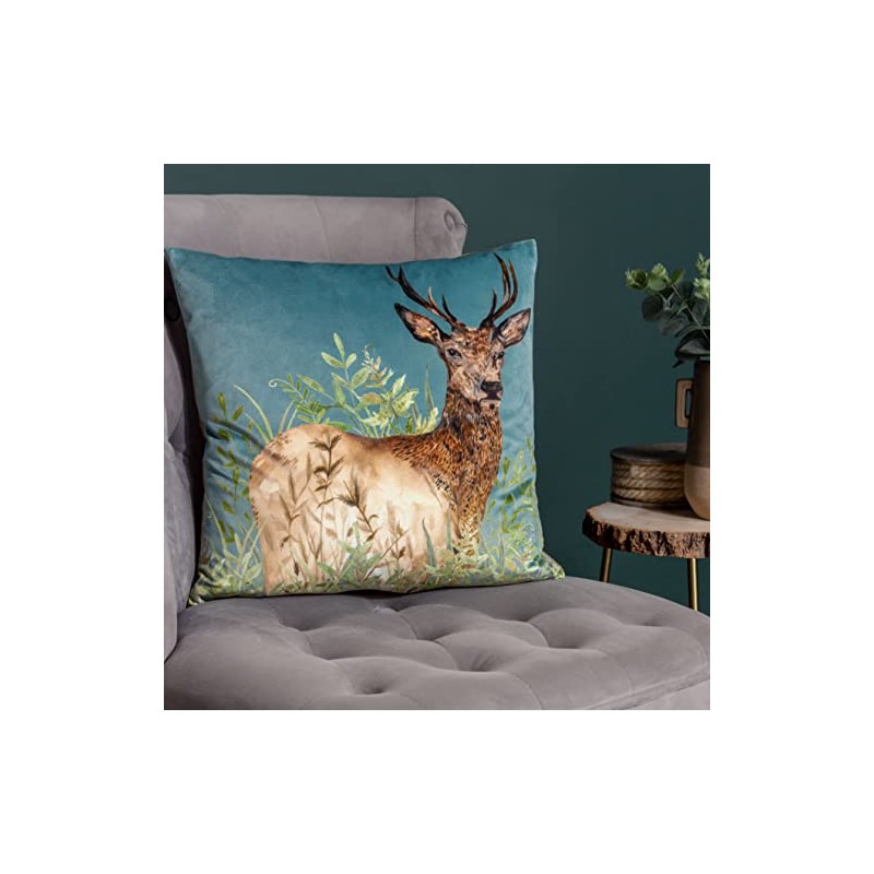 Wylder Nature Willow Stag Cushion Cover,Cyan,43 x 43cm