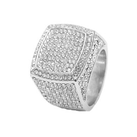 Charles Raymond Bling Bling Hip Hop Iced Out Luxury BIG Oversize Men's Ring - 444 (Silver, 12)