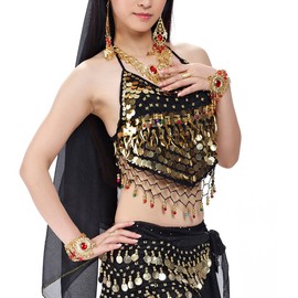 BellyLady Bauchtanz Kostüm Neckholder BH Oberteil Hüfttuch Rock RosaRot