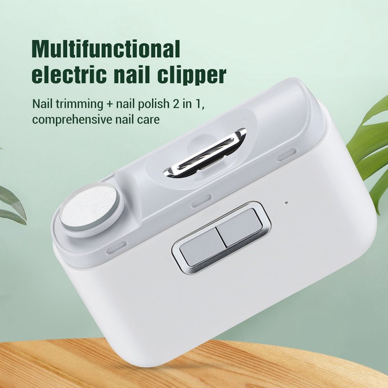 2 in 1 Electric Nail Clipper Fast Polishing Automatic Fingernail