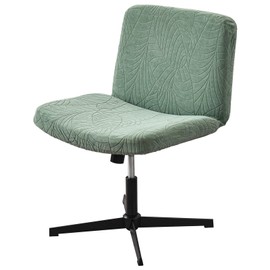 KEOYA Armless Chair Covers Plush Criss Cross Chair Covers Stretch Wide Office Desk Chair Slipcovers Modern Solid Color Mid Back Accent Chair Protectors Swivel Vanity Chair Cover Green