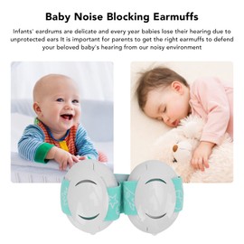 SUNGOOYUE Noise Blocking Baby Earmuffs, Toddler Hearing Protection Earmuffs Headphones with Elastic Headband for Sleeping Travel, blue