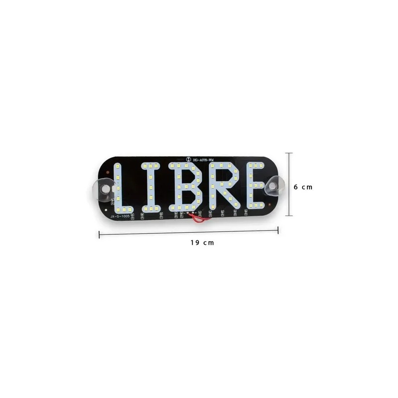 Letrero Led Taxi Libre Con Chupones Varios Colores