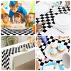 DEMIUKO 6PCS Checkered Table Runner Black White Party Table Decor