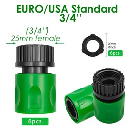 Garden Hose Female Threaded to Quick Connector to Join Expanding Hose to Hozelock Type Connectors 6 Pack