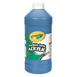 Crayola Portfolio 1 Pint Squeeze Bottle Non-Toxic Acrylic Paint, Brilliant Blue