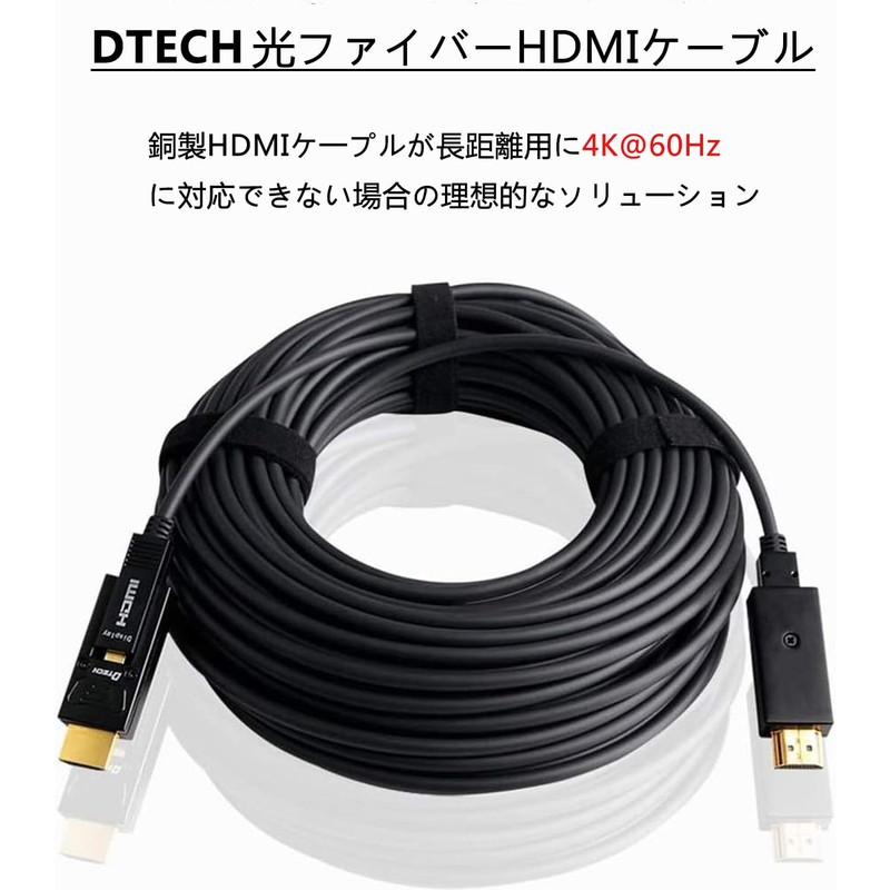 DTECH Plumbing Detachable Fiber Optic HDMI Cable 8m HDMI Type