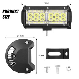 8 Pack Automotive Light Bars 7 Inch 240W 24000lm Led Work Led Light Waterproof Spot Flood Combo Beam for Truck Tractor Trailer Boat Pickup Car UTV ATV