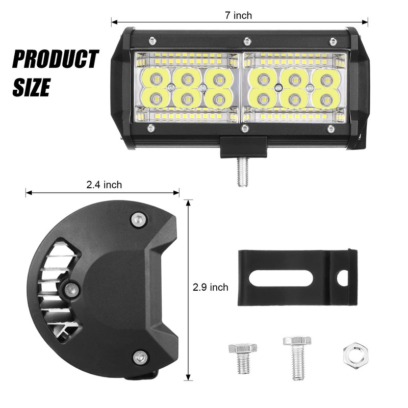 8 Pack Automotive Light Bars 7 Inch 240W 24000lm Led