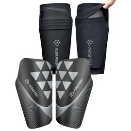 AIRSFISH Soccer Shin Guards for Kids Youth Adults,Shin Pads and Sleeves with Optimized Insert Pocket EVA Cushion,Reduce Shocks and Injuries for Boys Girls Men for Football Games