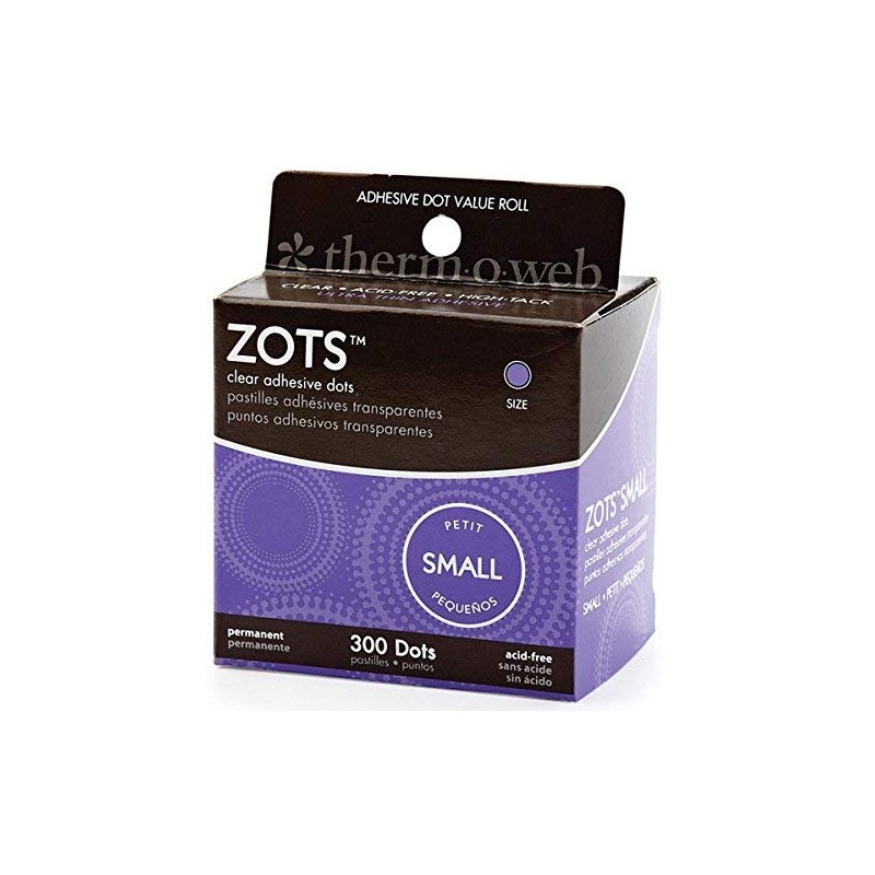 Thermoweb Zots Clear Adhesive Dots, Small, 3/16-Inch-by-1/64-Inch Thick, 300-Pack