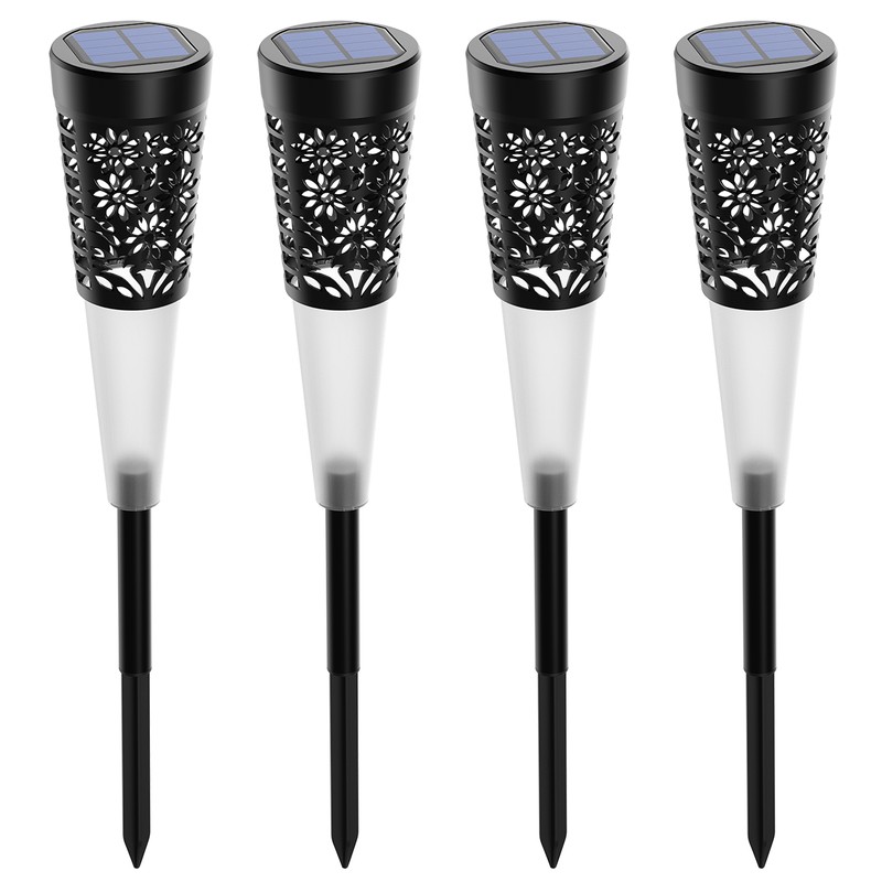 4PCS Solar Powered Operated Outdoor Lawn Lamp Hollow-out Design Sensitive