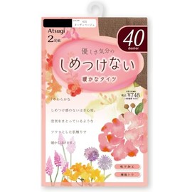 Atsugi PS68402P Women's Tights, 40 Denier, 2 Pairs Set, Gentle Feeling, nude beige, L–LL