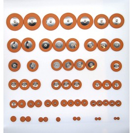 53 Saxophone Pads for Tenor Saxophone - Universal Set - Metal Resonators - Soundman® Leather Pads for Tenor Saxophone Workshop Repairing pad set sax 53 pcs