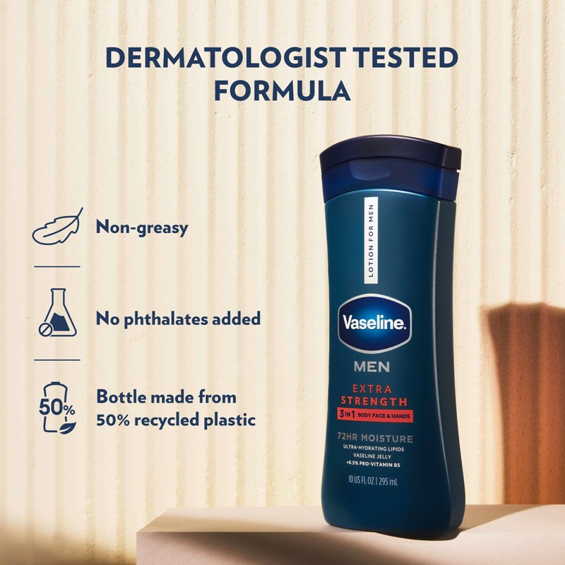 Vaseline Men Healing Moisture Hand and Body Lotion Extra Strength