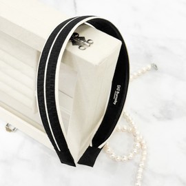 Burnaby Black Two-Line Slim Hair Band / 버나비 블랙 투라인 슬림 헤어밴드