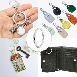 Pack of 80 Key Rings 4 Sizes (15 mm 20 mm 25 mm 30 mm) Key Ring Stainless Steel Key Ring for Crafts Keyring Keychain Sound File Flat Key Ring for Keys DIY Crafts