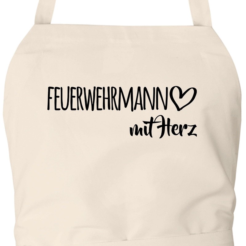 Huuraa Apron Fireman with Heart Gift Cotton Fireman Gift Idea,