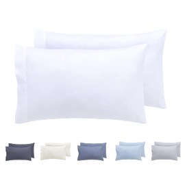 Todocama 2 Pack Microfiber Extra Soft Hypoallergenic Pillow Cases Set of 2 30x50cm White