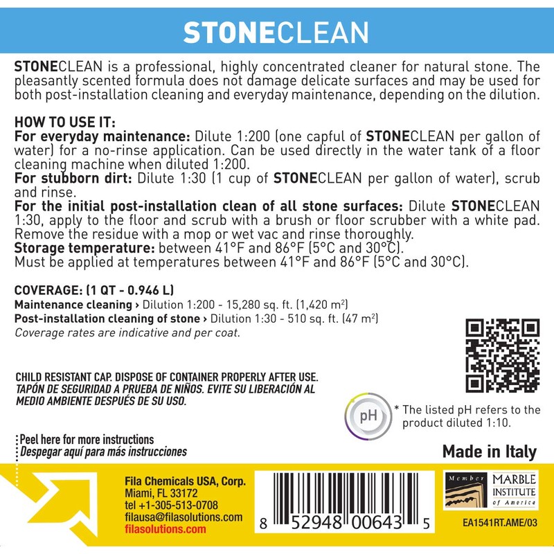 FILA Surface Care solutions STONECLEAN Natural Stone Cleaner, 1 GAL