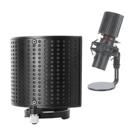 SUNMON Mic Pop Filter for HyperX QuadCast Microphone, Metal & Sponge Wind Pop Screen Mask Shield, Three Layers Mic Windscreen for HyperX QuadCast 2, QuadCast 2 S, QuadCast S