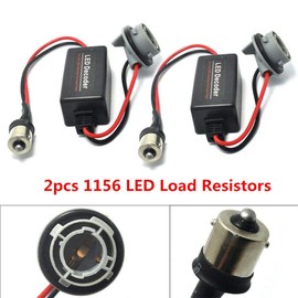 2x BA15S 1156 LED Bulb OBC Warning Canceller Decoder, Riloer Load Resistor Adapter, Warning Error Canceller
