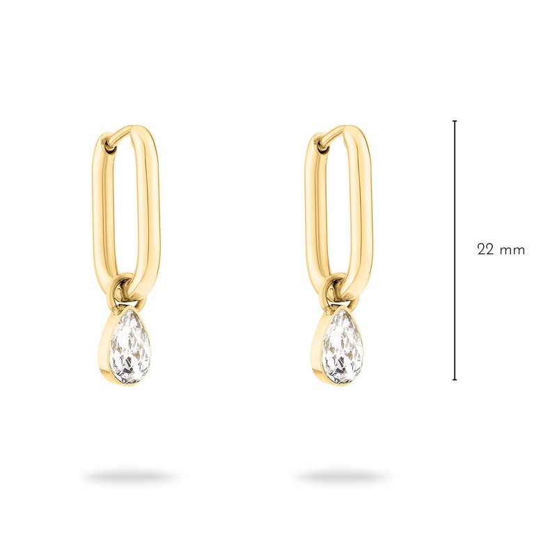 Echtzeit Hoop Earrings EJ-0025-E-22 IP Gold, 14 carat gold-plated stainless