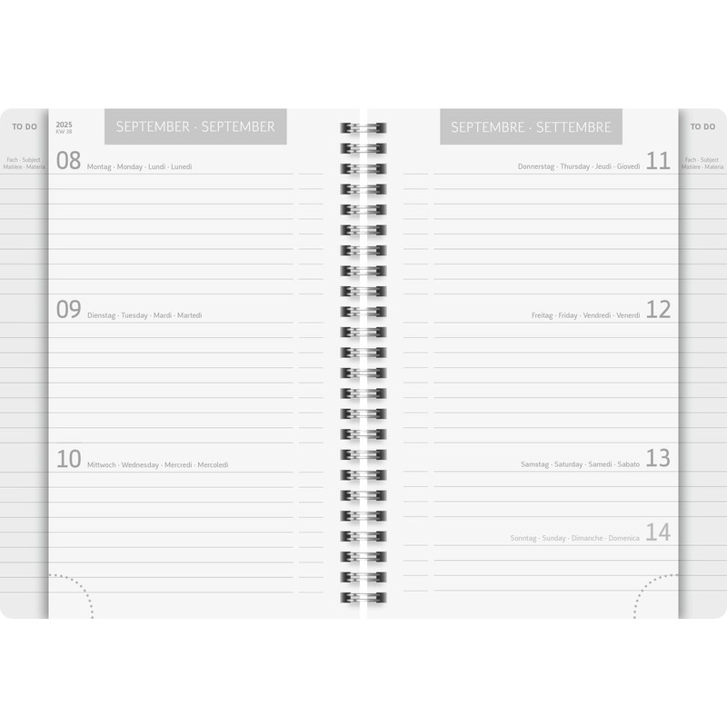 BRUNNEN School Diary '25/'26 "Grey Marble" | A5, Plastic