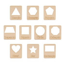 Geometry Set Shape Stencils for DIY Painting & Drawing, 10 Reusable Geometric Shapes, 4 Inch, Pack of 1, Educational Home School Essentials, by Woodpeckers