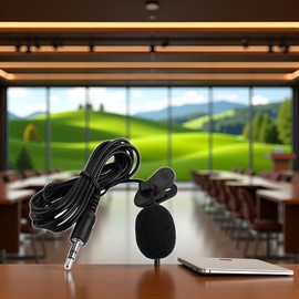 WsjiaboFux Black Plastic 3.5mm Wired Lavalier Microphone Speech Teaching Sound Amplifier Mic for Phone PC，Wireless Microphones and Systems，Wireless Lavalier Microphones