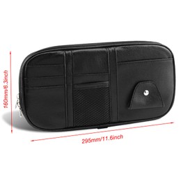 SUNTRADE Car Sun Visor Organizer,Auto Interior Accessories Pocket Organizer with Multi-Pocket Net Zipper (Gray)