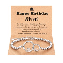 Tarsus Birthday Gifts for Mom from Daughter Unique Mom Birthday Gifts Ideas Mom Bracelet, average, Silver